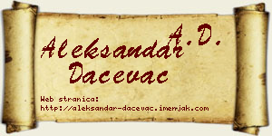Aleksandar Daćevac vizit kartica